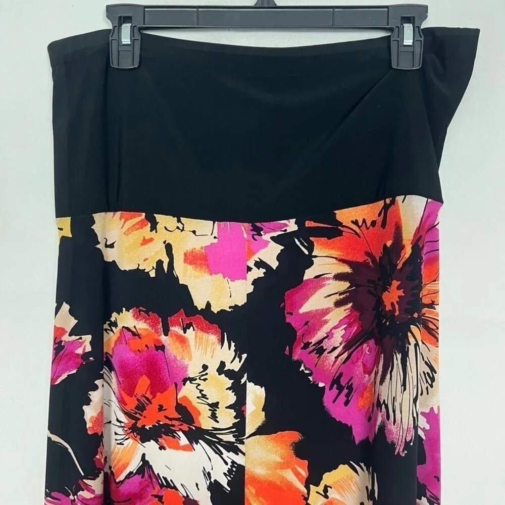 JBS Y2K Vtg Floral Stretch Maxi Skirt Womens M Beachy Coastal Festival Romantic